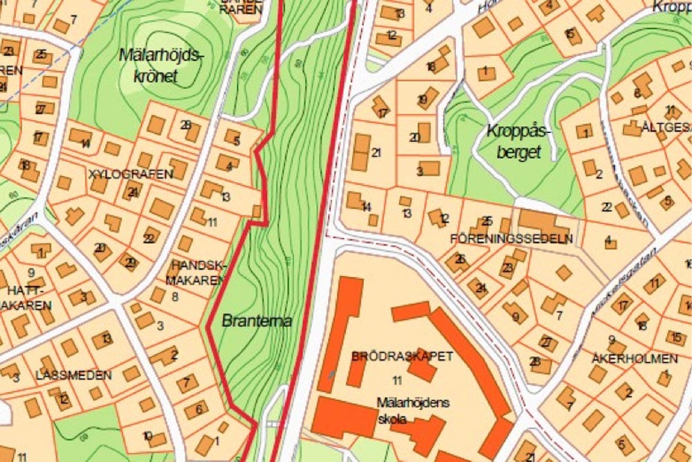 En karta över mälarhöjden