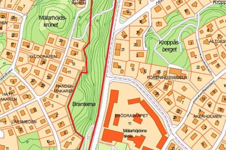 En karta över mälarhöjden