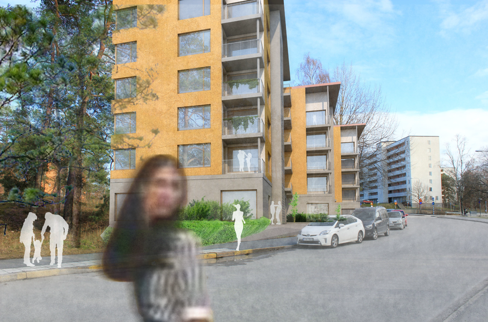 Karta över ett bostadsområde.