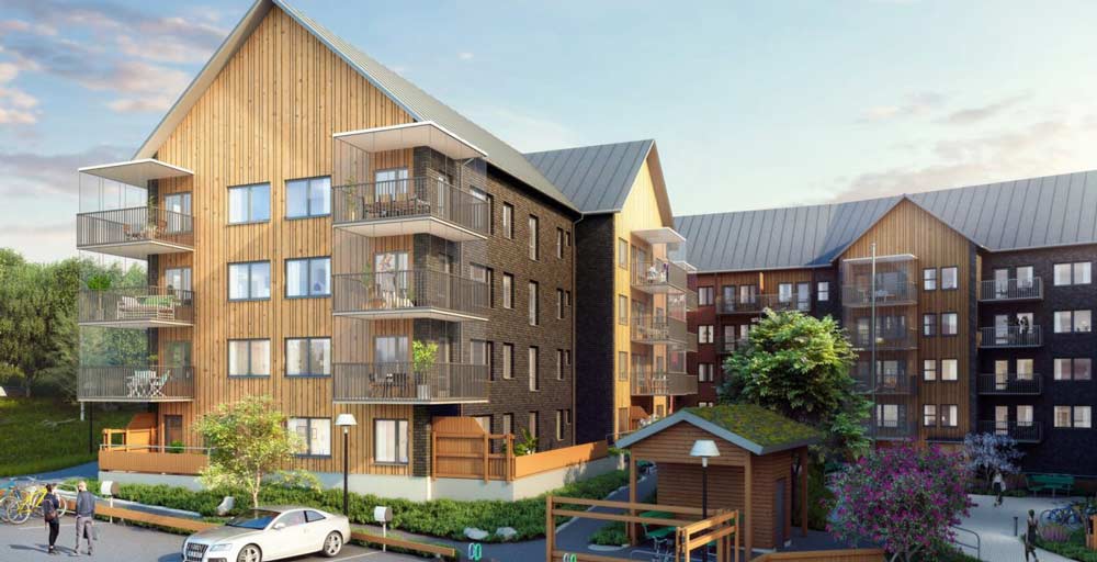 3D-rendering av Bonum seniorboende